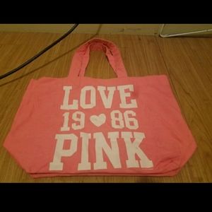 Love pink tote bag